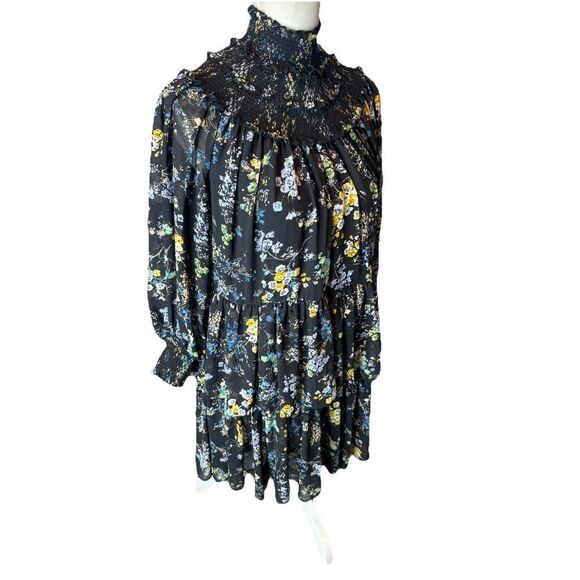 Cinq a Sept Melony Smocked Floral Print Dress Size 6 Ruffle Fairy Designer - Picture 5 of 8